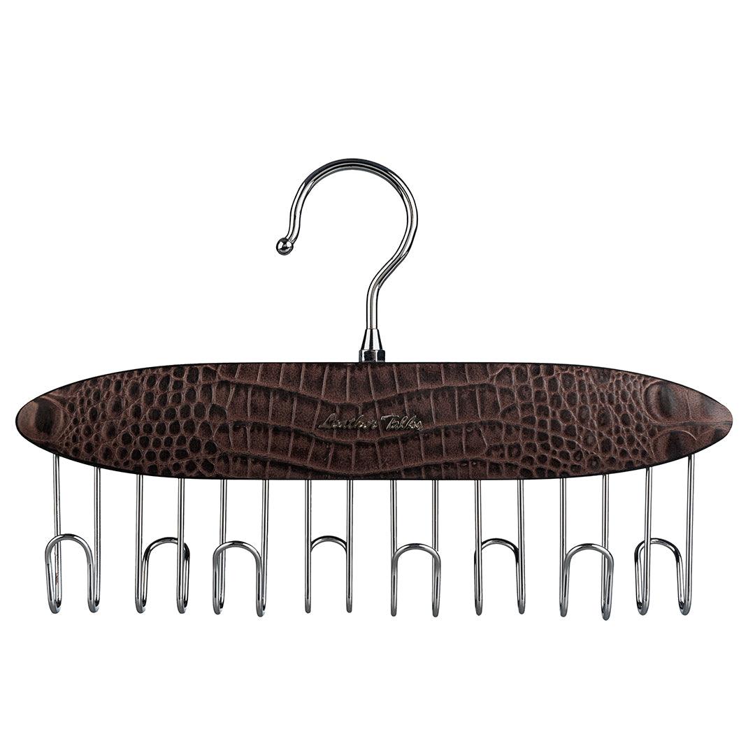 Leather Wooden Belt Hanger | Color: Brown