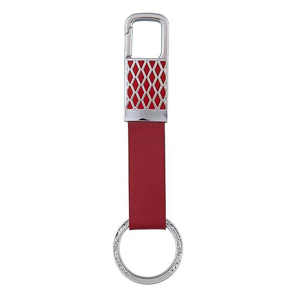 Red Grid Key Ring - Leather Talks