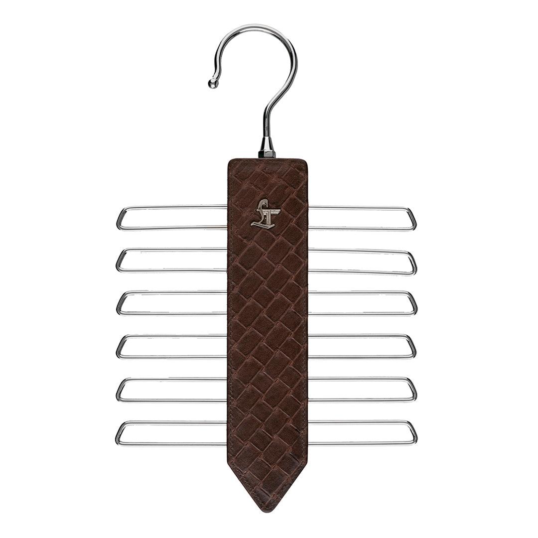 Leather Wooden Tie Hanger - Leather Talks