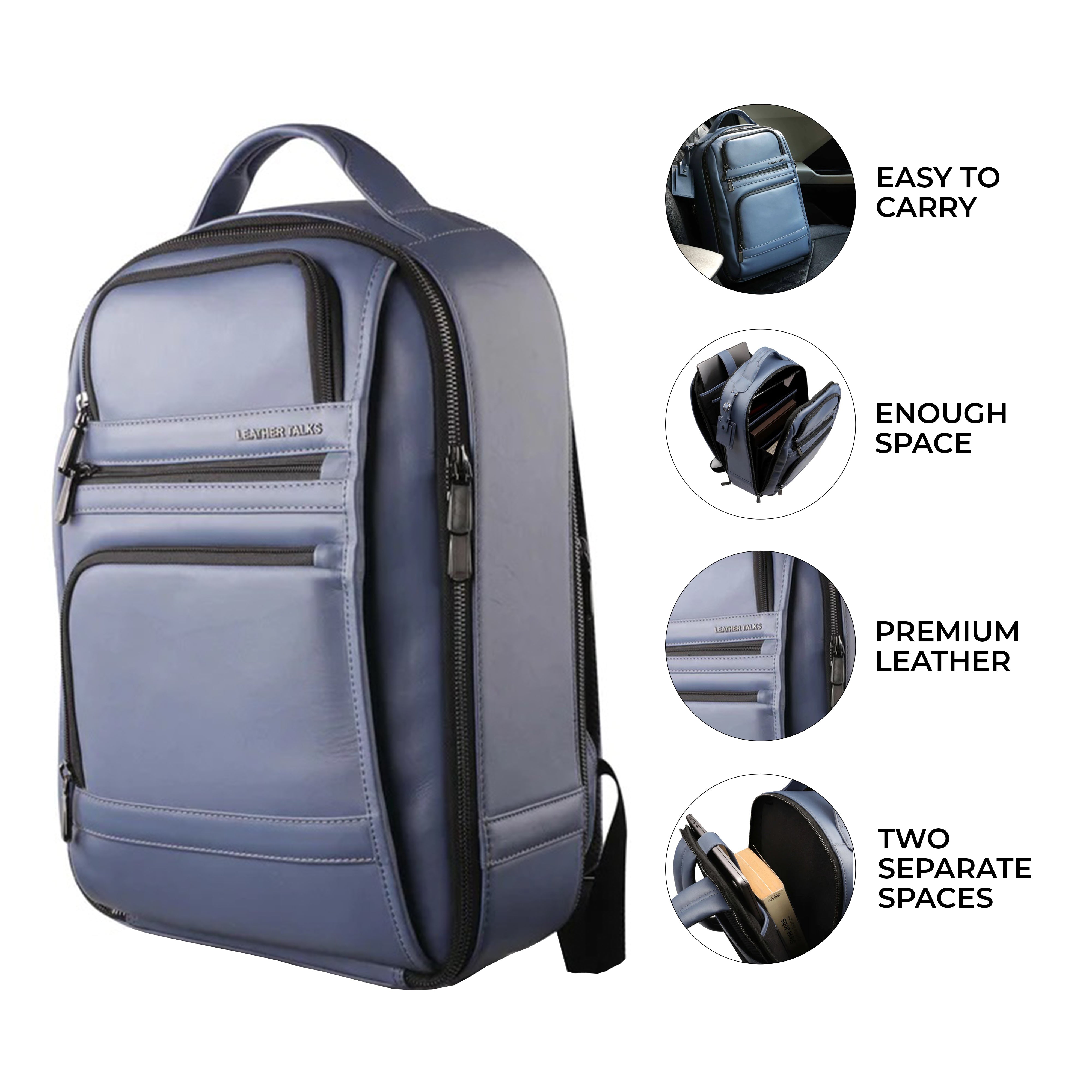 Jacob | Leather Laptop Bag for Men | Lifetime Service Warranty | 100% Genuine Leather | Color: Blue