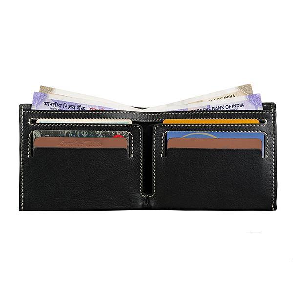 Kevin I | Leather Wallet For Men | 100% Genuine Leather | Lifetime Warranty | Colour: Black