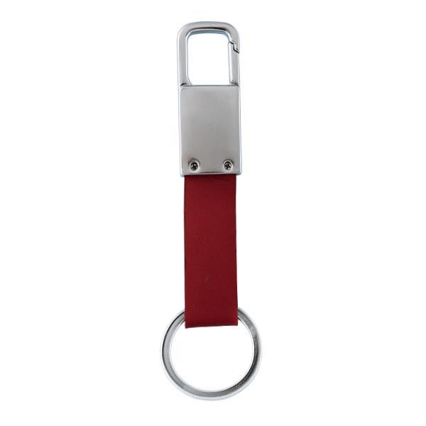 Red Grid Key Ring - Leather Talks
