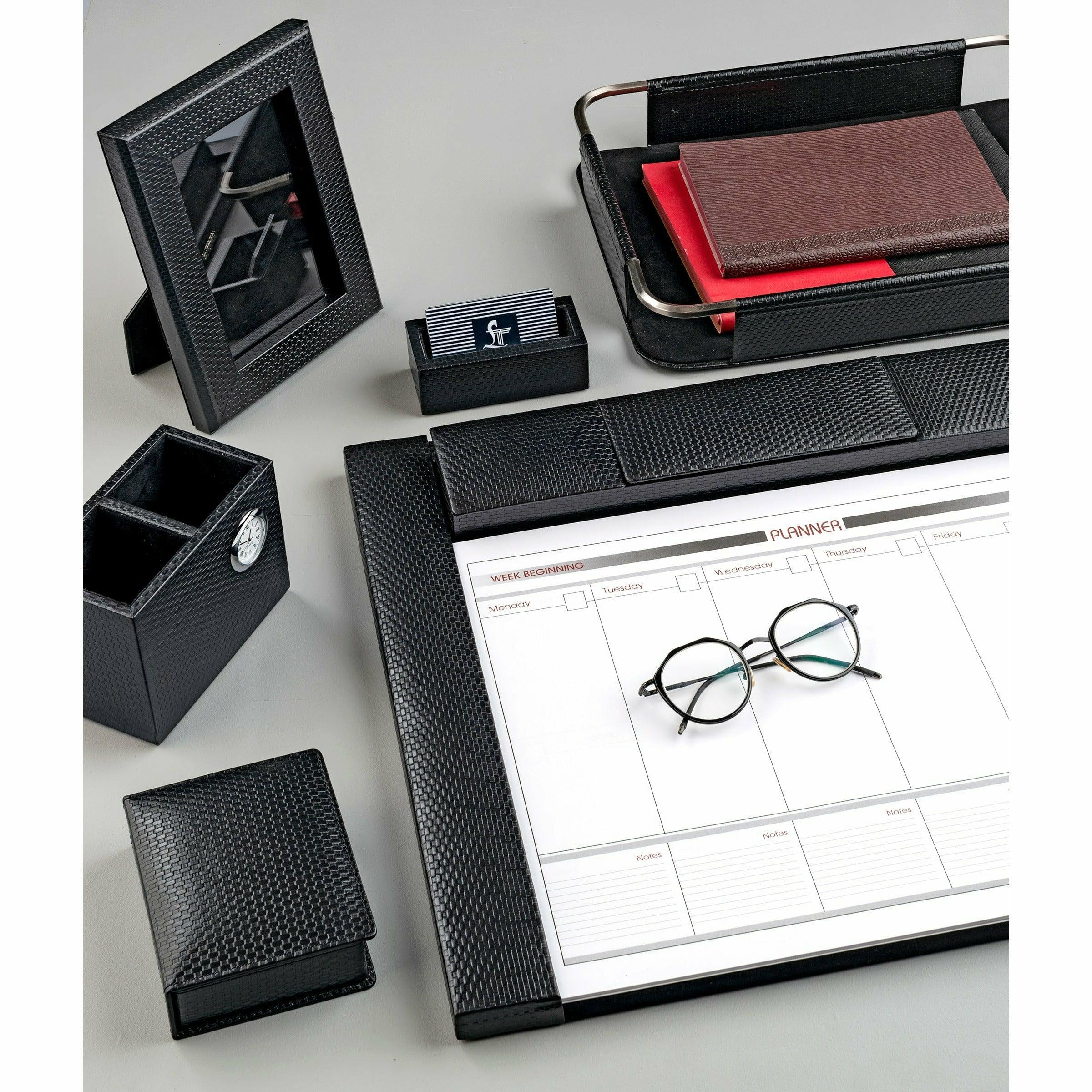 Leather desktop organizer