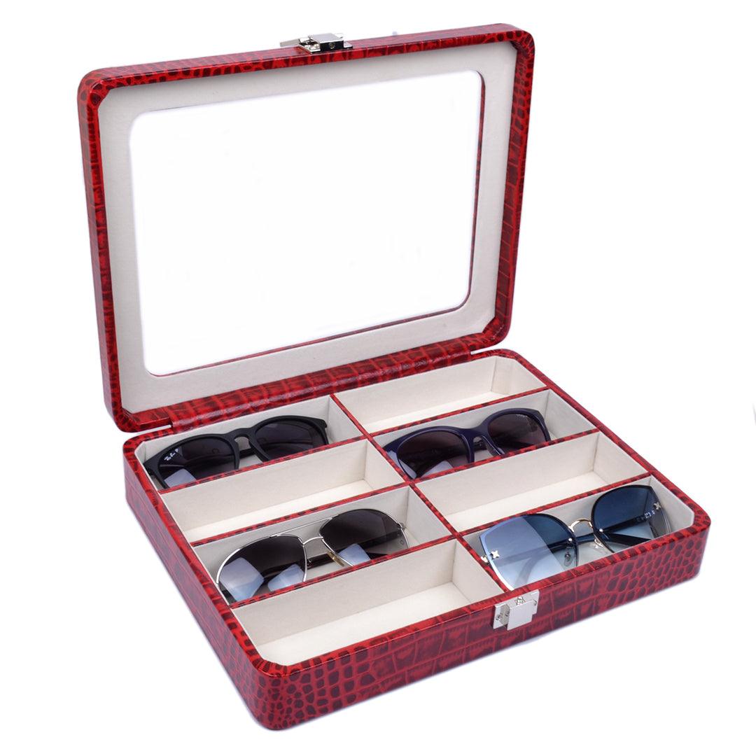 Sunglasses Box II | Leather Spectacle Case Box | 100% Genuine Leather | Color: Red