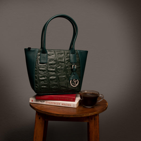 Elvis Tote (Mini) | Leather Tote Bag For Women | 100% Genuine Leather | Color: Green