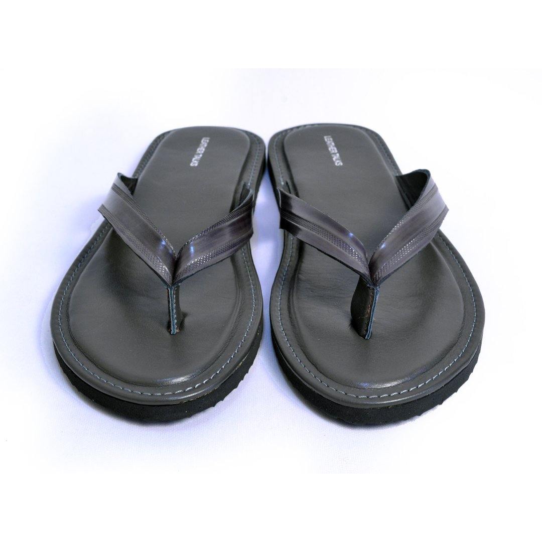 Italian VT Stripe Slippers - Grey - Leather Talks