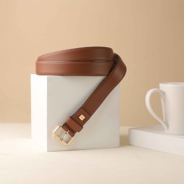 Candy Ladies Belt | Leather Belt for Women | 100% Genuine Leather | Color: Tan