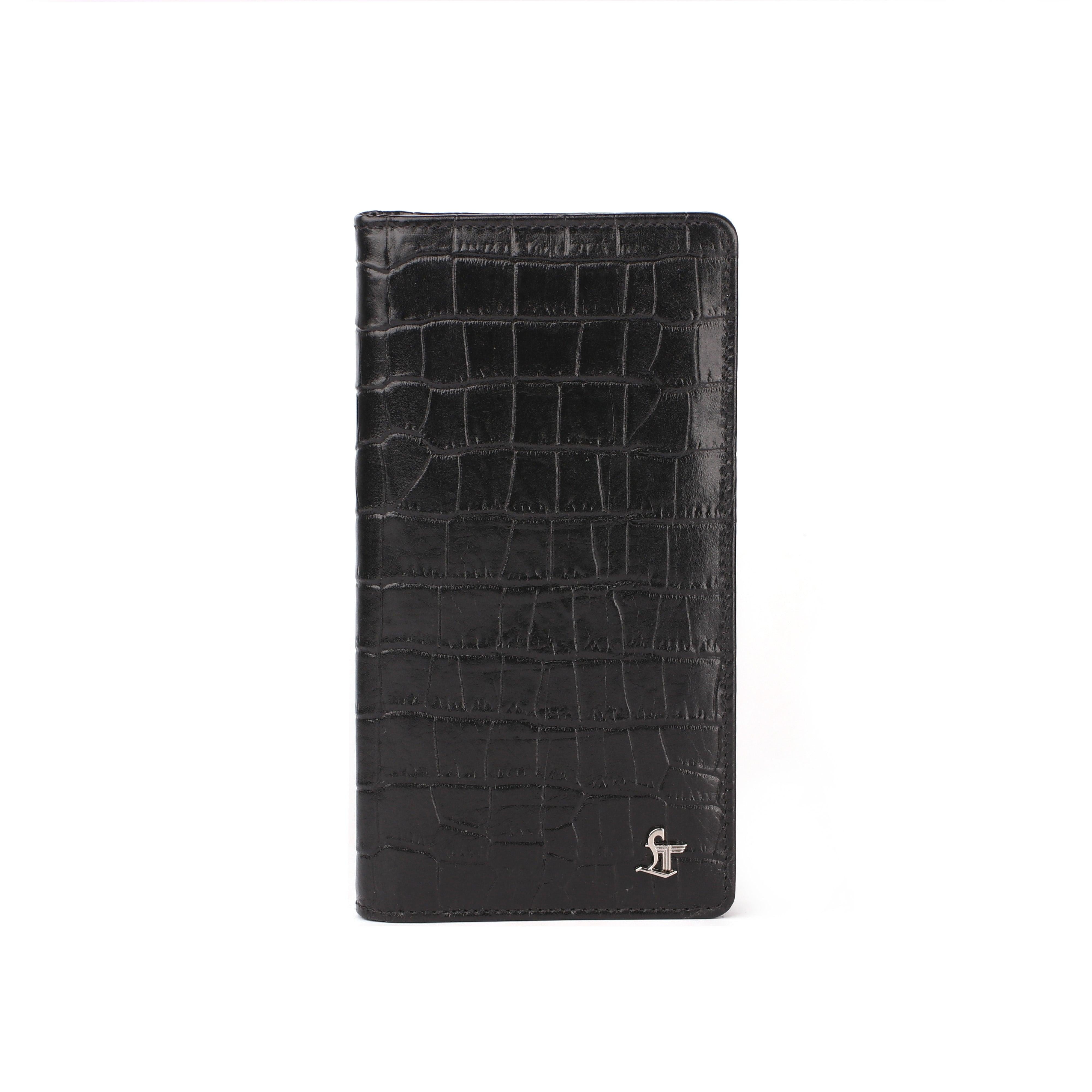 Full Zip Leather Passport Holder | 100% Genuine Leather | Color: Black