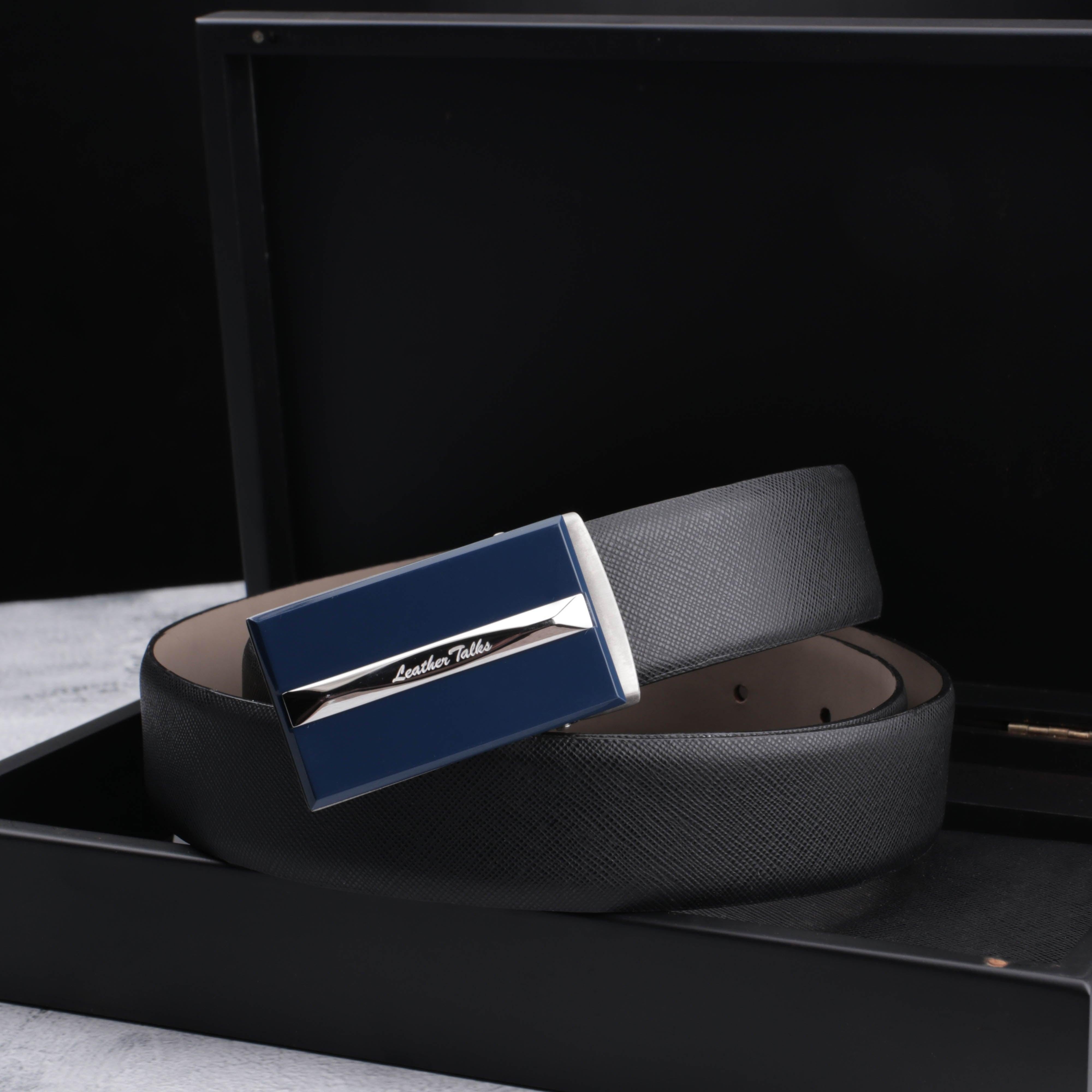 Premium Italian Saffiano Black Belt - Leather Talks