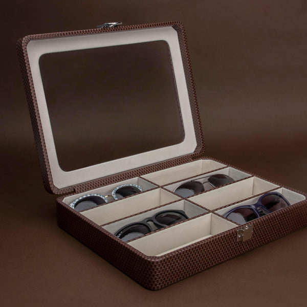 Sunglasses Box II | Leather Spectacle Case Box | 100% Genuine Leather | Color: Brown & Black