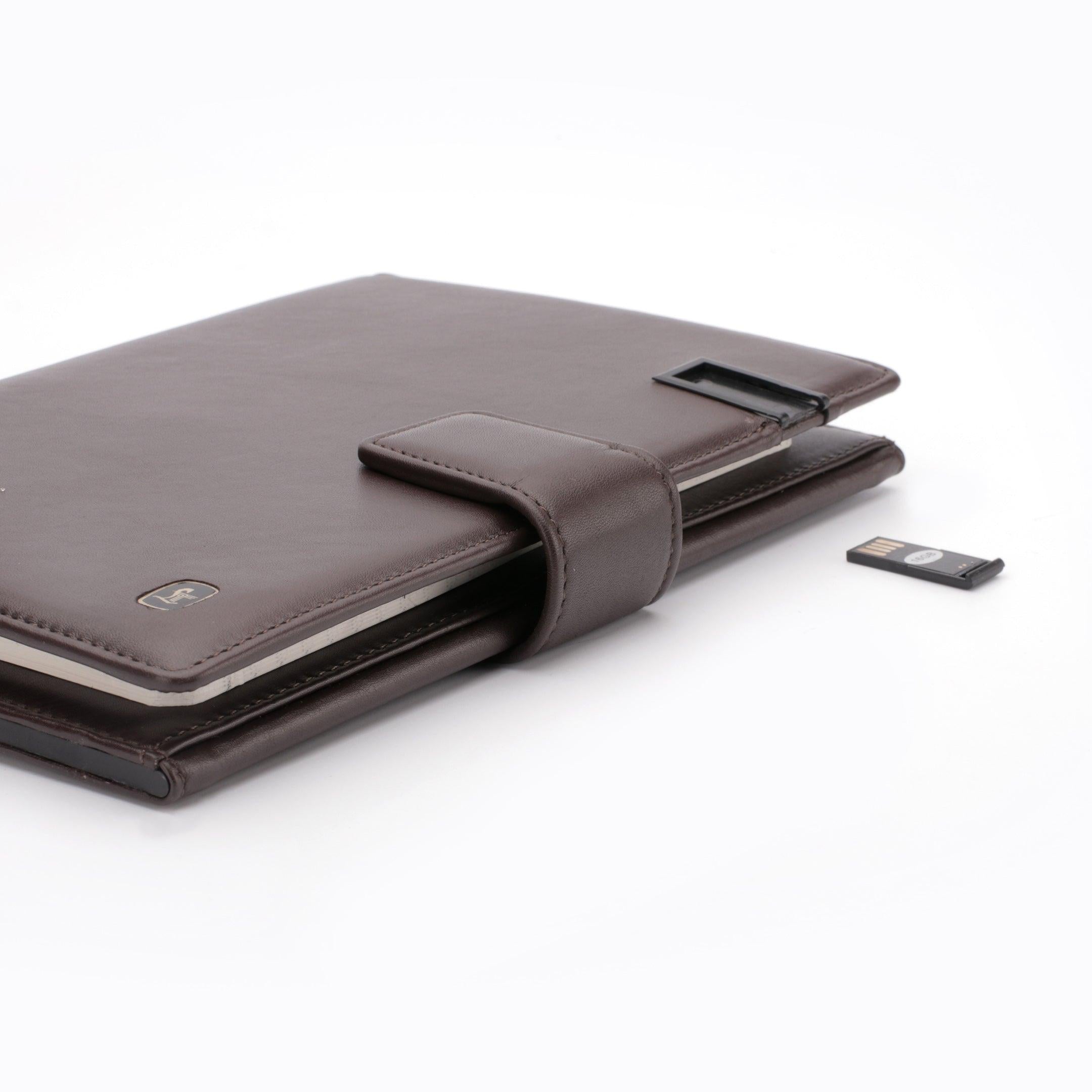 LT Smart Notebook 2.0 Wireless Charging And 16 Gb Pen Drive With Power Bank (5000 mAh) - Leather Talks
