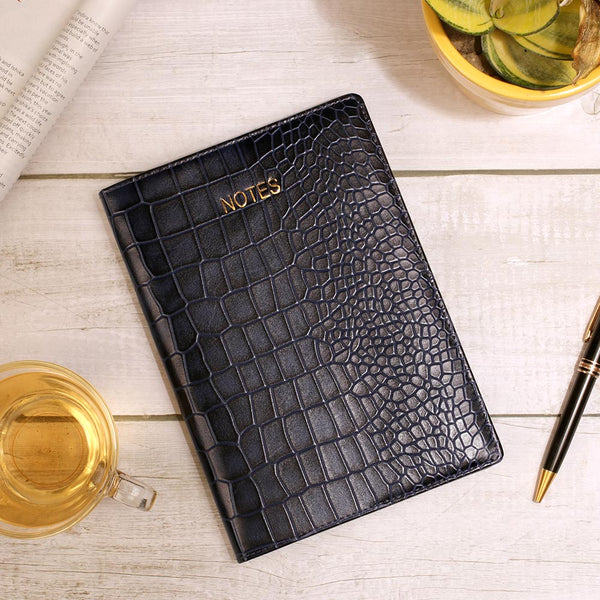 Classic Note Book | Leather Notebook | 100% Genuine Leather | Color: Navy Blue