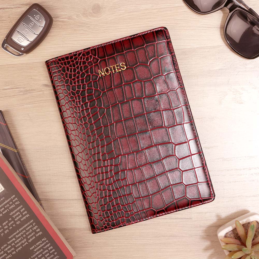 Cherry color with deepcut croco print