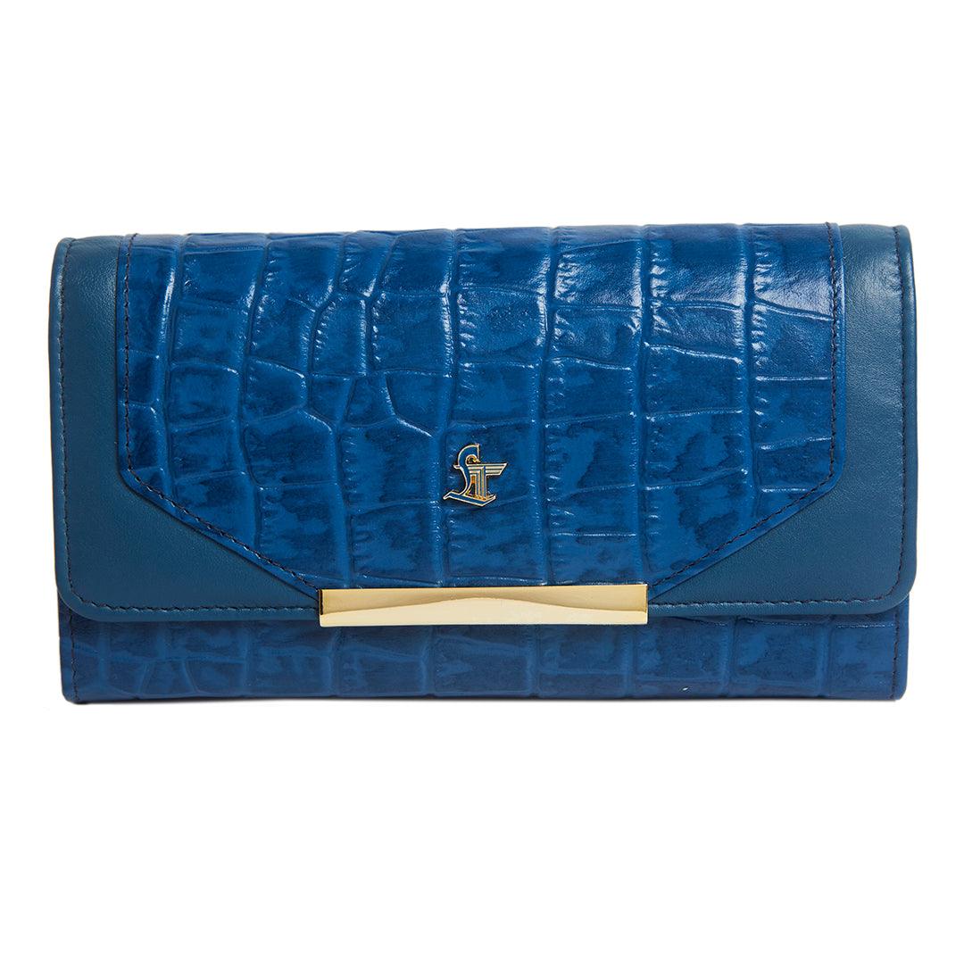 Celia Ladies Wallet | Leather Wallet for Women | 100% Genuine Leather | Color: Blue