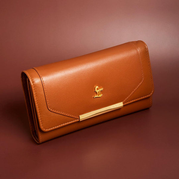 Celia Ladies Wallet | Leather Wallet for Women | 100% Genuine Leather | Color: Tan