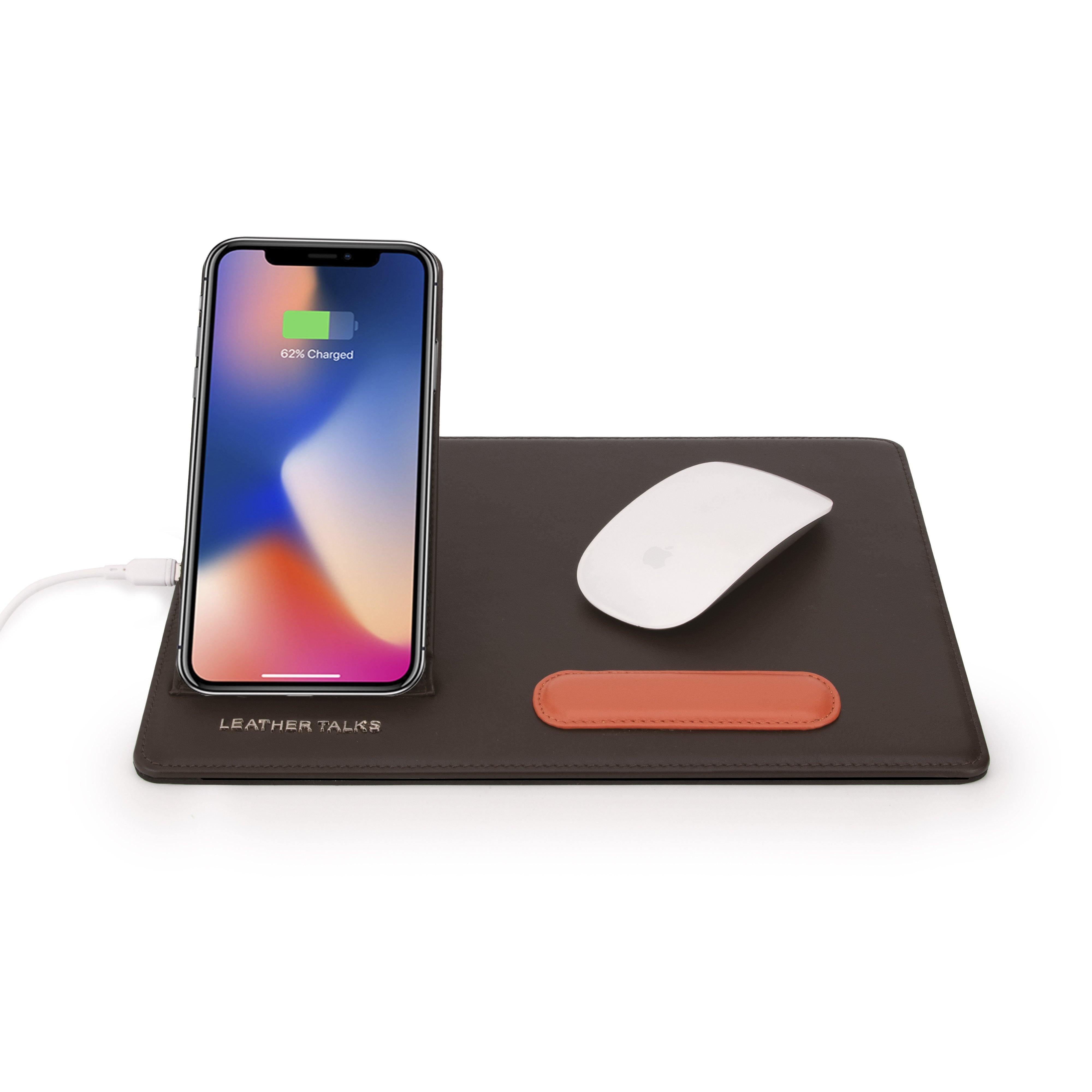 LT Smart Mouse Pad With Wireless Charging - Leather Talks