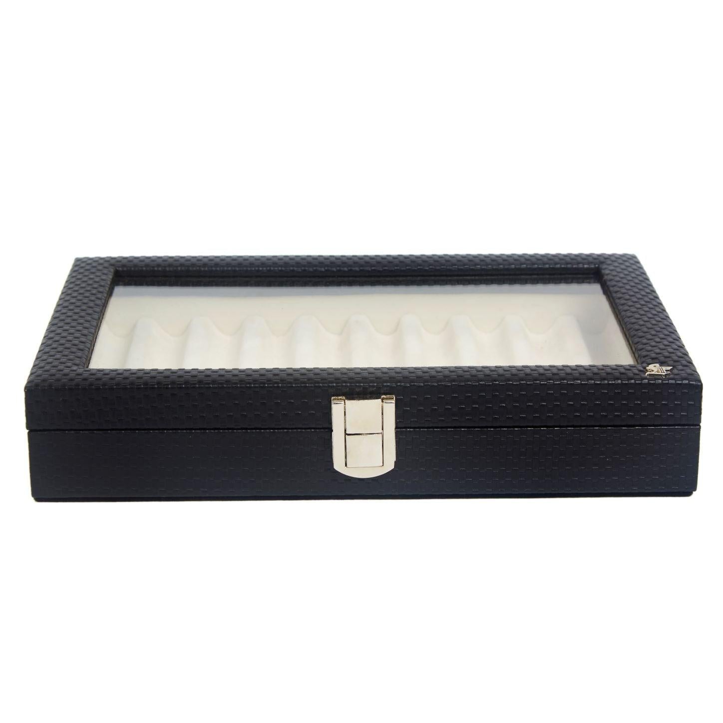 Bronx Pen Box | Leather Pen Holder | 100% Genuine Leather | Can Hold 10 Pens | Color: Black