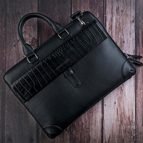 Premium Photo  Male leather expensive briefcase