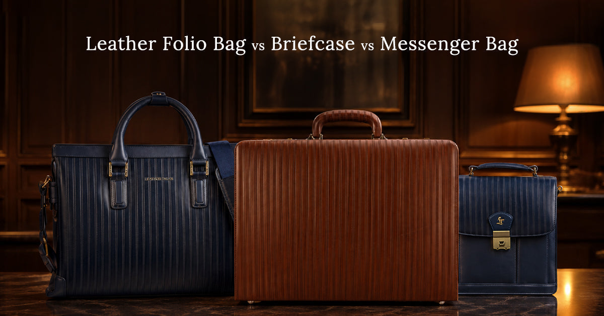 Leather Folio Bag vs Briefcase vs Messenger Bag