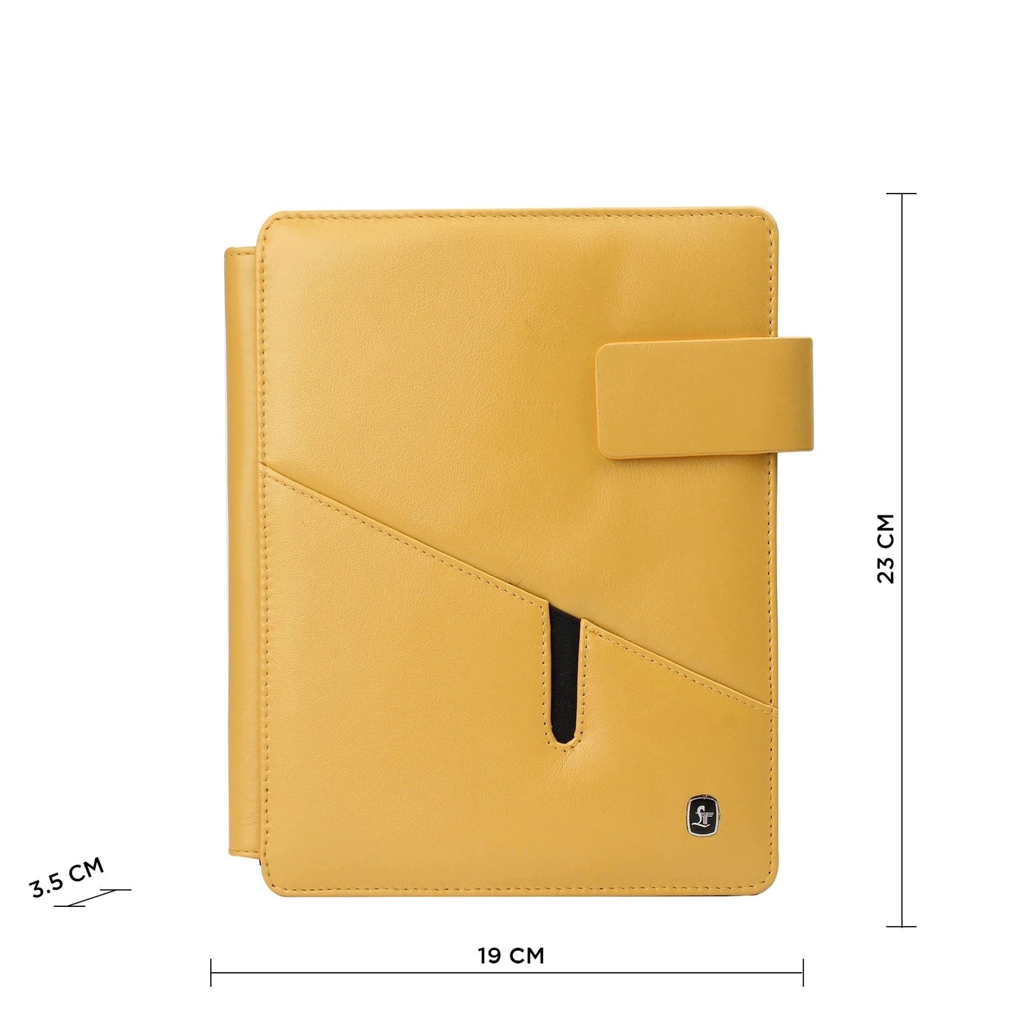 Melunge Leather Diary For Men & Women |  Genuine Leather Journal / Notebook | Color - Yellow Leather Talks