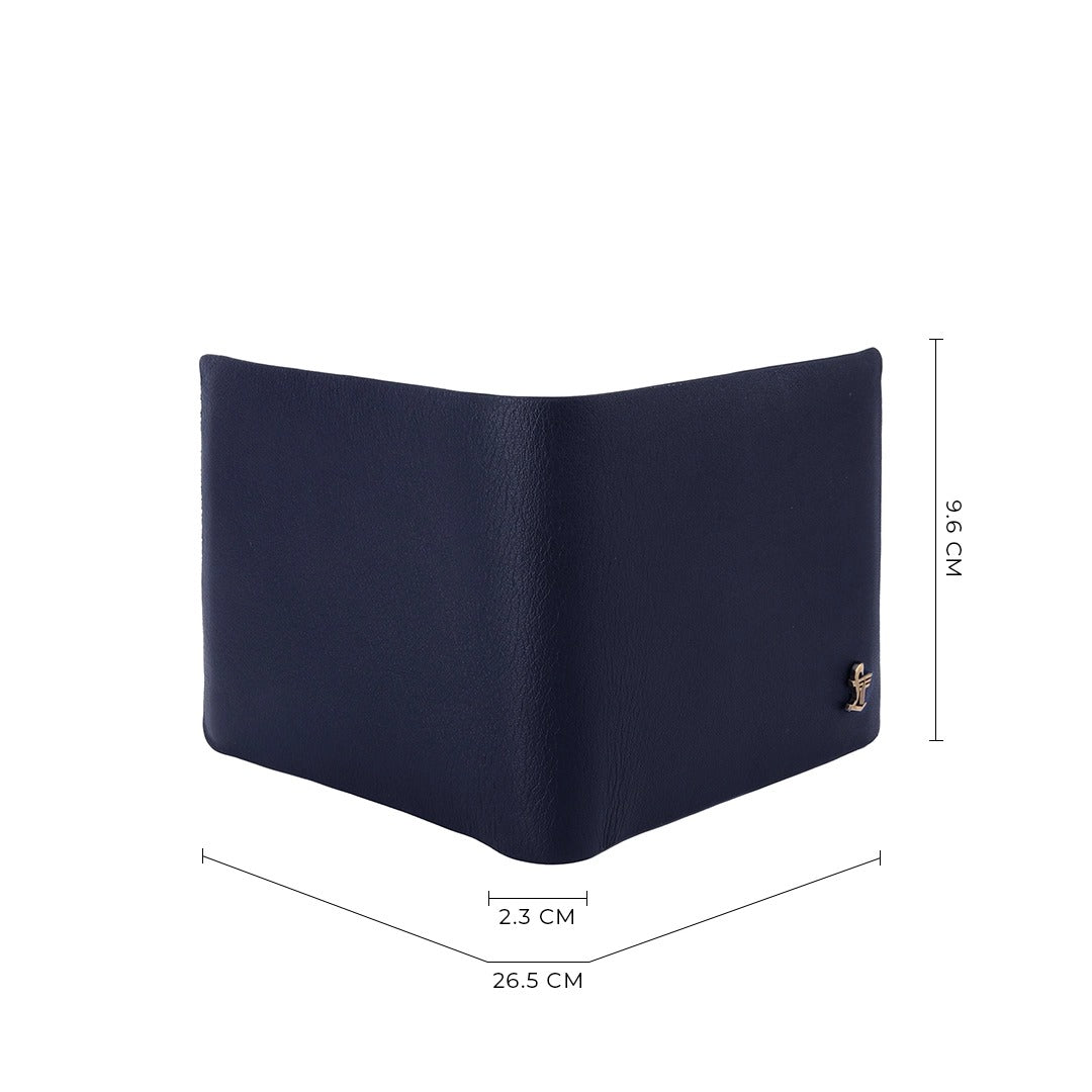 Austin Bifold Stitchless Leather Wallet  | Genuine Leather | RFID Safe | Colour: Blue LeatherTalks
