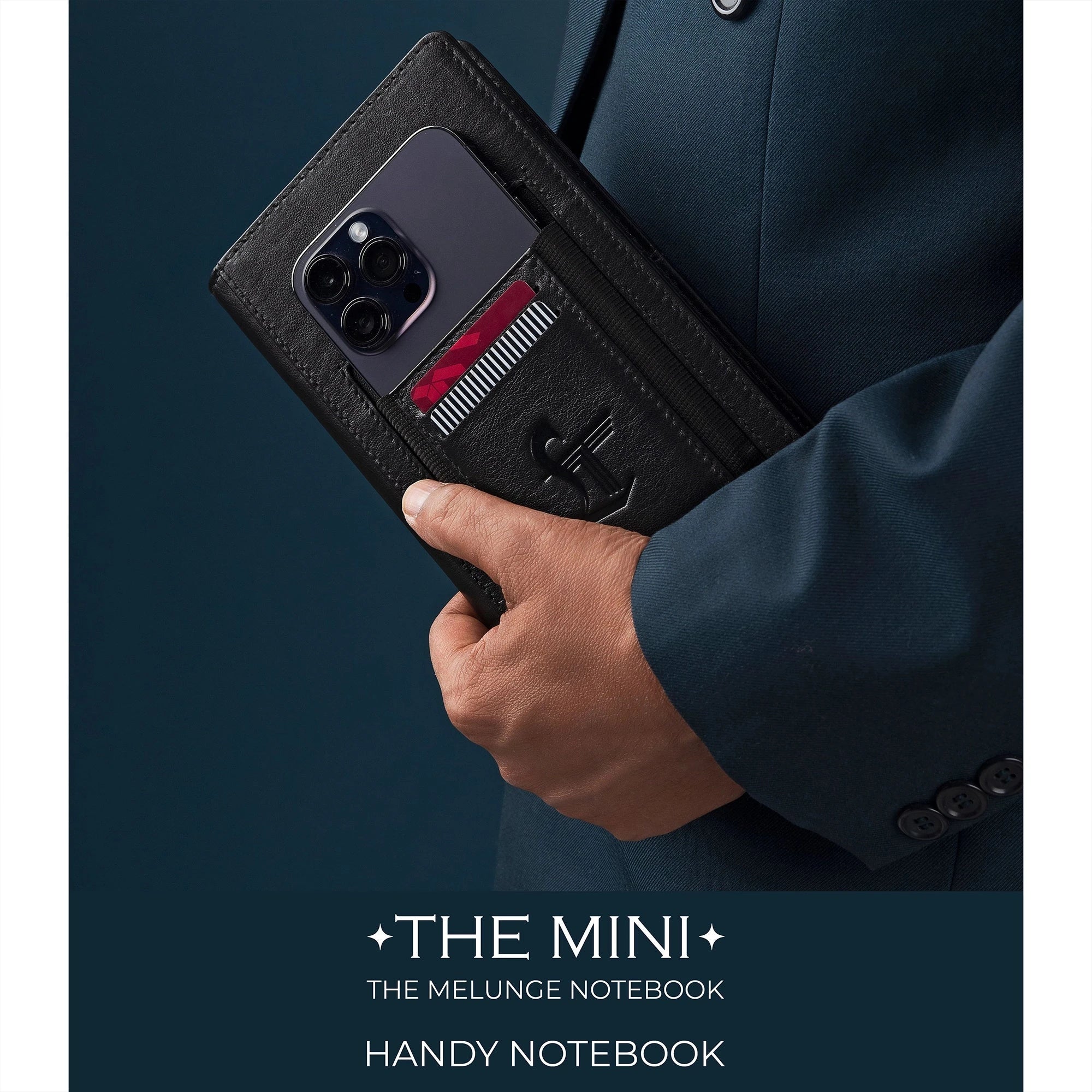 The Mini Melunge Luxury Pure Leather Notebook| Premium Leather Diary For Men & women | 100% Genuine Leather | Handmade Leather Journal - Black Leather Talks