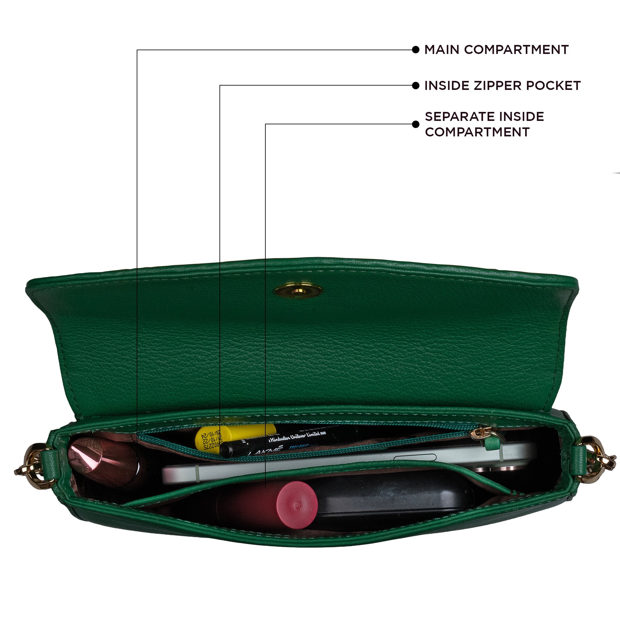 Lucia Genuine Leather Sling Bag for Women | Hand-Woven Crossbody Bag | Two Looks in One | Luxury Mini Shoulder Bag for Evening & Casual Wear | Color: Green Leather Talks