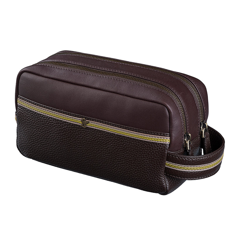 Mens toiletry bag leather