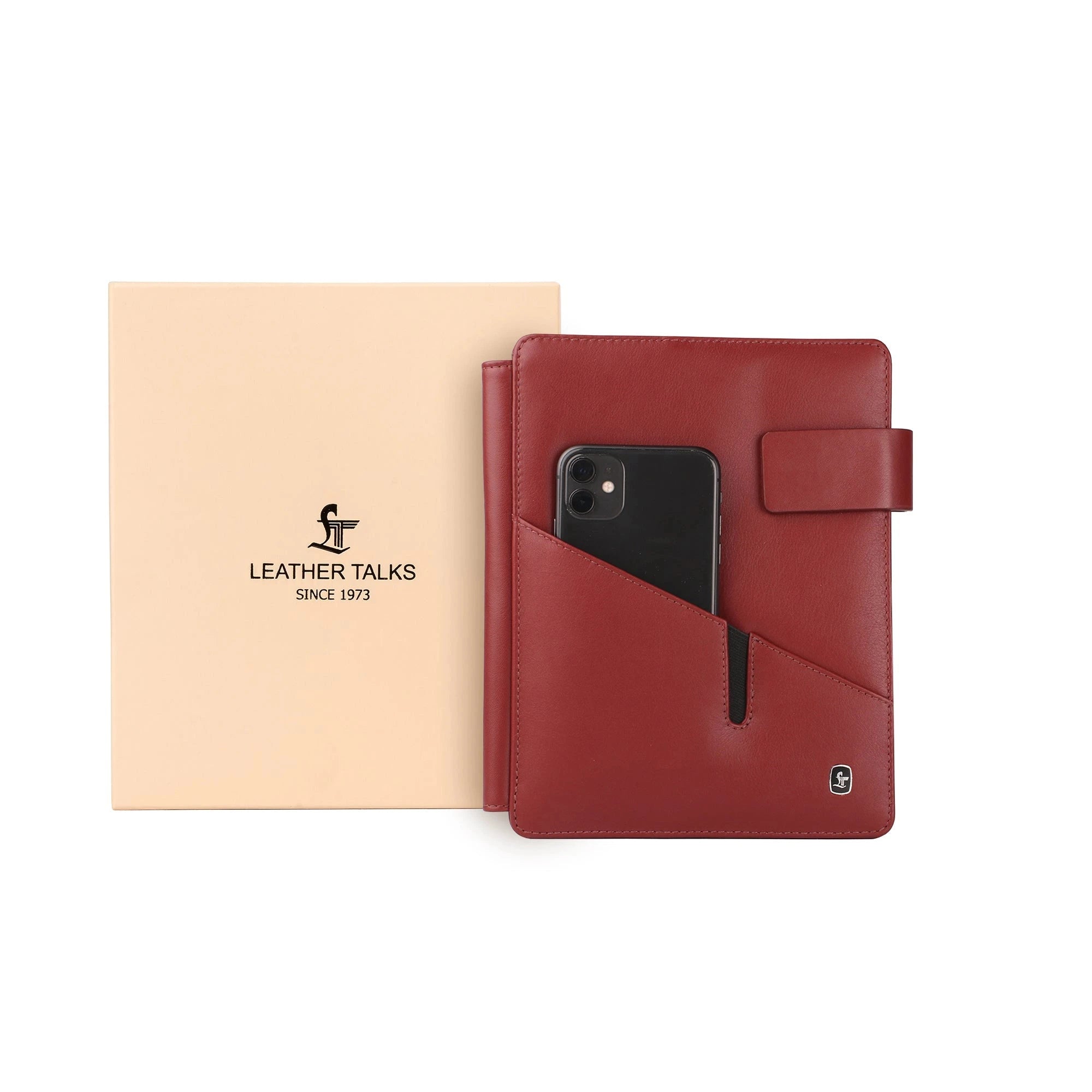Melunge Leather Diary for Men & Women | Genuine Leather Journal/Notebook | Color- Cherry Leather Talks