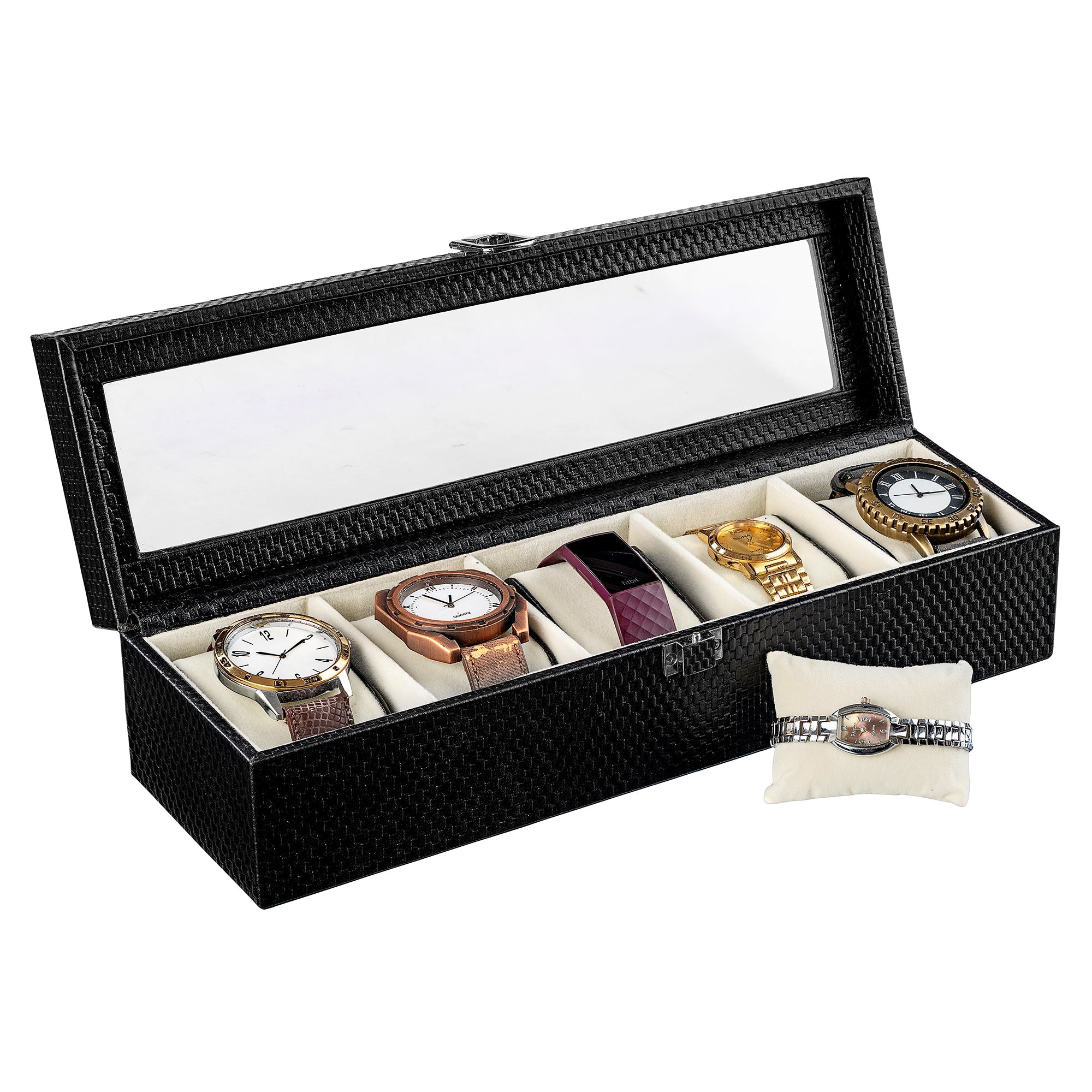 Luxury Watch Box Interior with Velvet Lining and Cushioned Slots for Men’s Watches