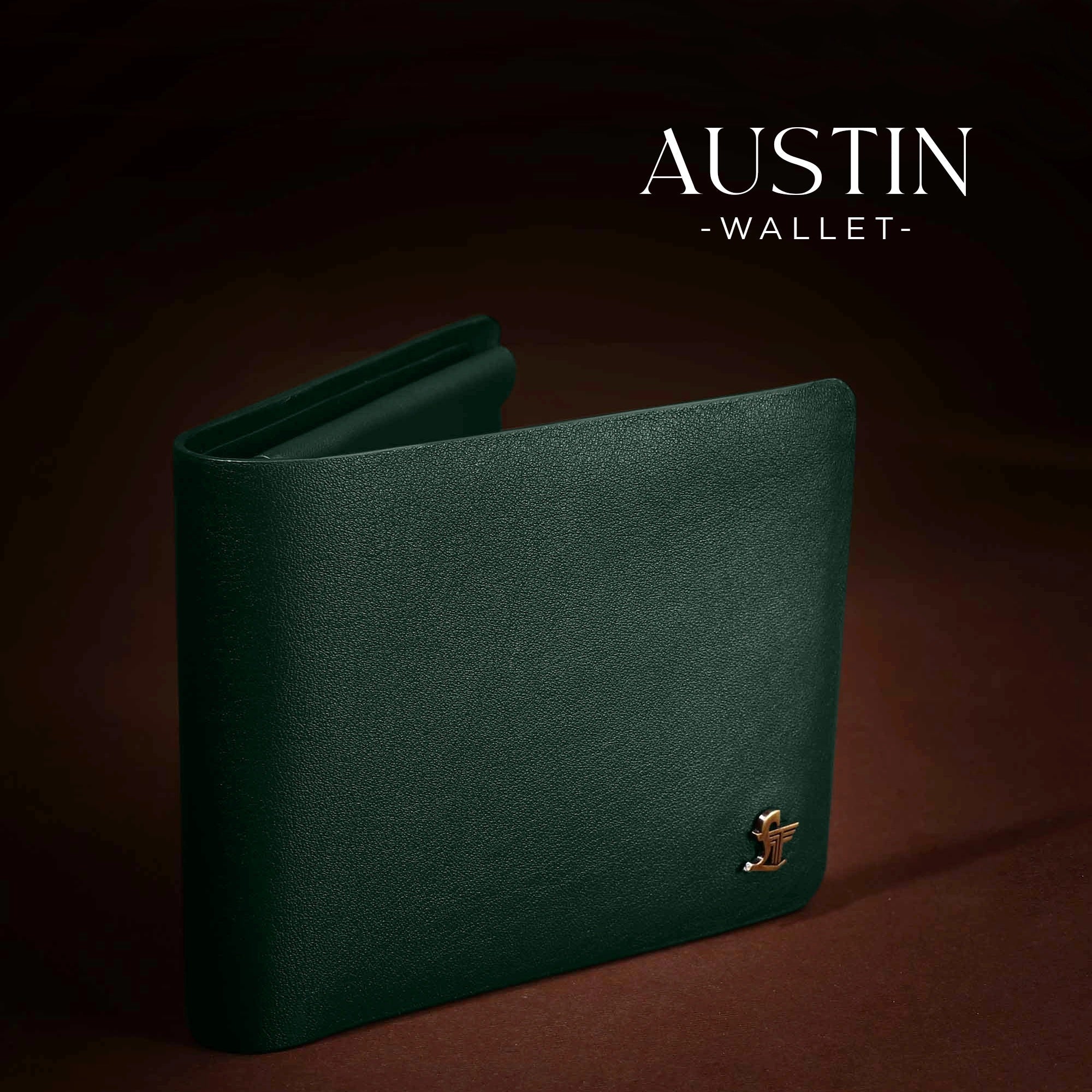 Austin Bifold Stitchless Leather Wallet  | Genuine Leather | RFID Safe | Colour: Green LeatherTalks