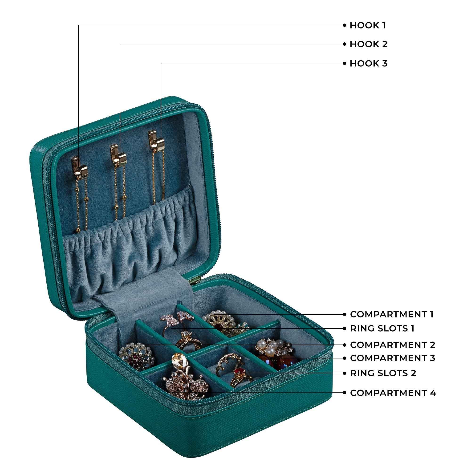 "Jewellery box 
Leather travel jewellery case 
Leather jewellery box 
Travel friendly Jewellery case"