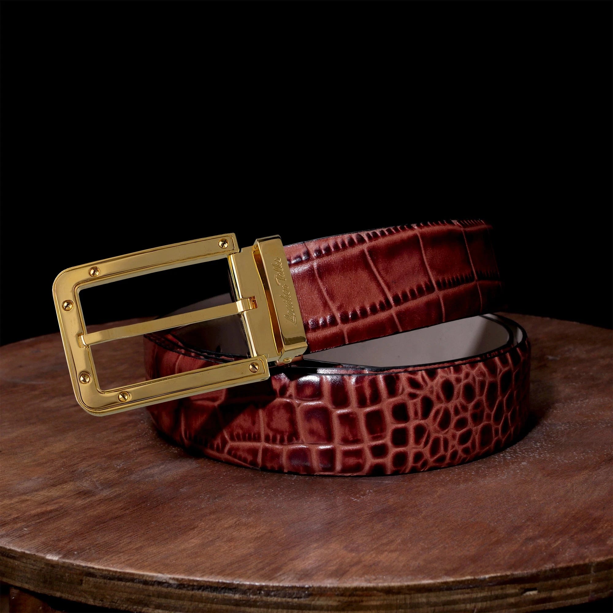 Premium Italian Croco Tan Belt Leather Talks