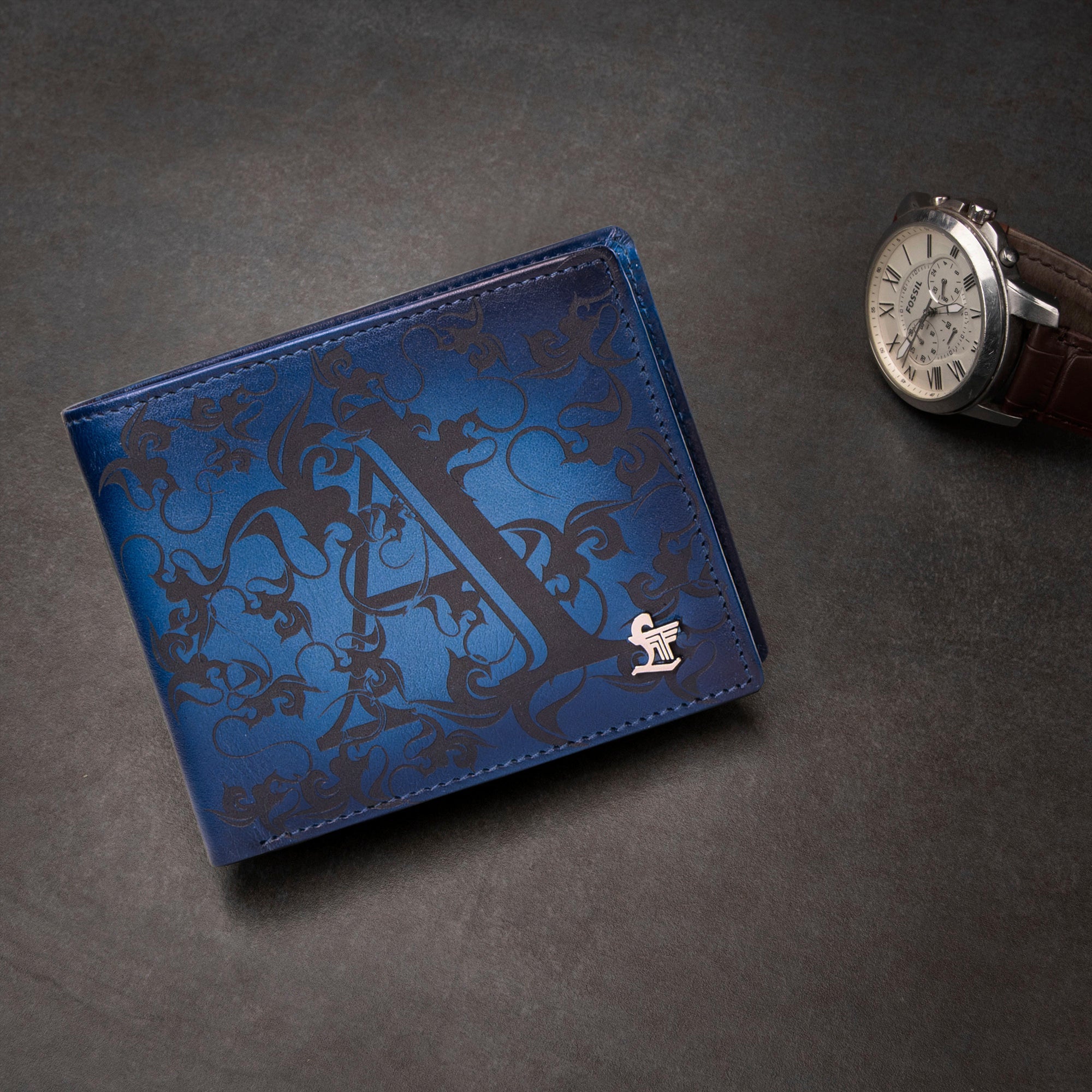 Alphabet Wallet for Men | Premium Blue Leather Talks