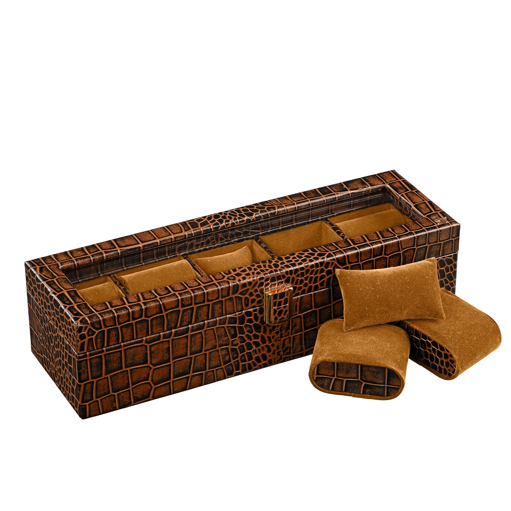 Scratch-Proof Acrylic Top Genuine Leather Watch Box – Luxury Display Case for Men