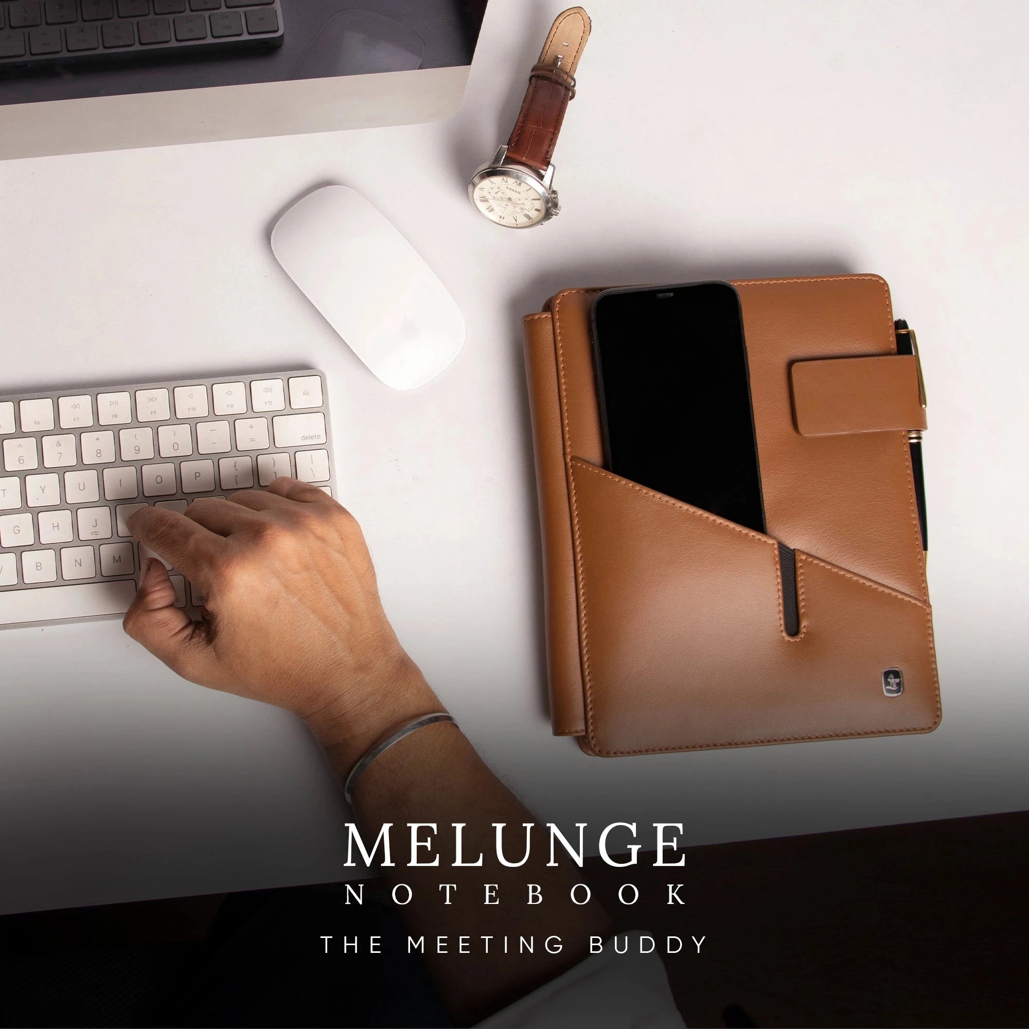 Melunge Genuine Leather Notebook | Luxury Leather Diary & Planner for Men & Women | Handcrafted Journal | Ready to Ship Premium Leather Notebook | Color: Tan Leather Talks