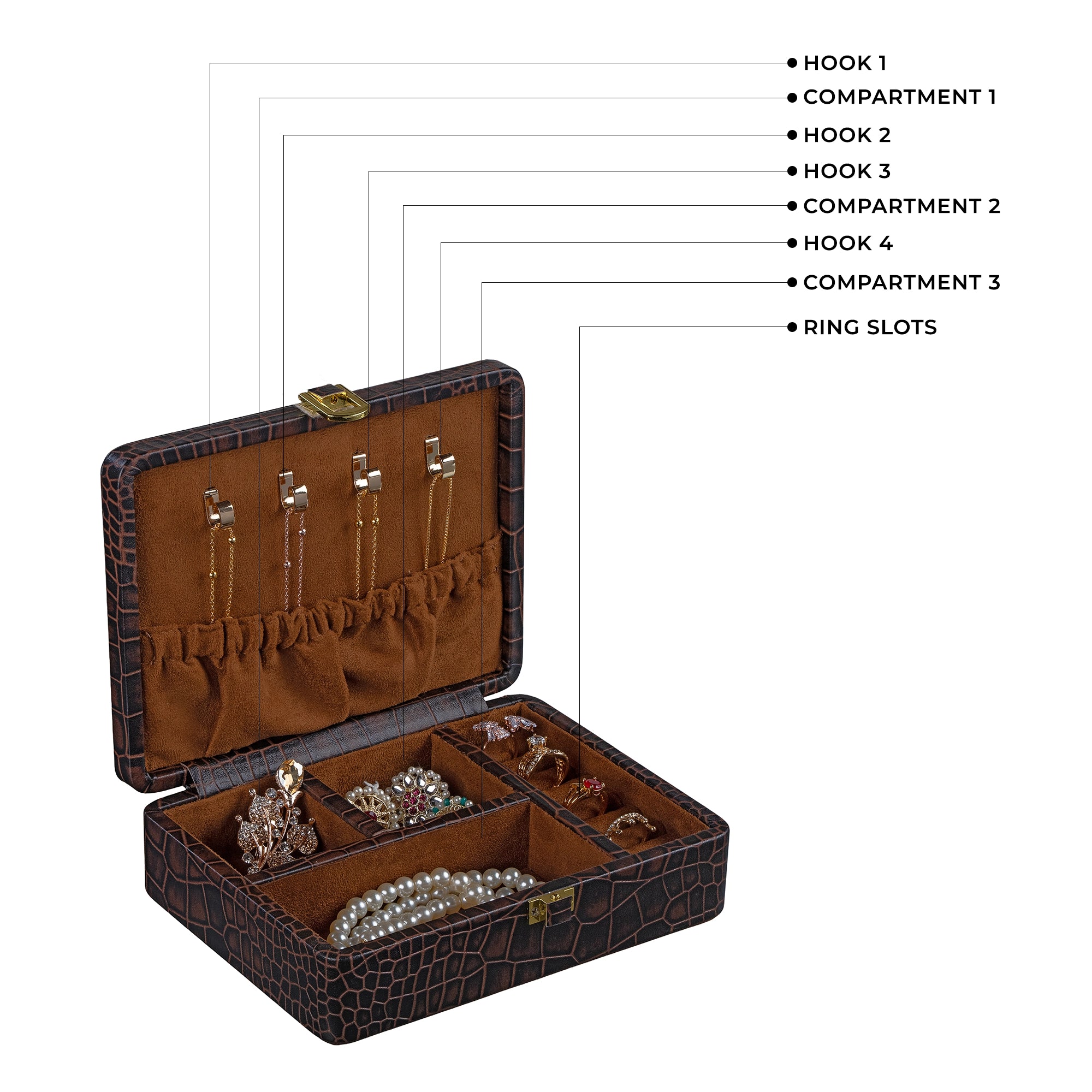 Luxury Jewellery Box with Lock | Velvet Jewellery Organizer with