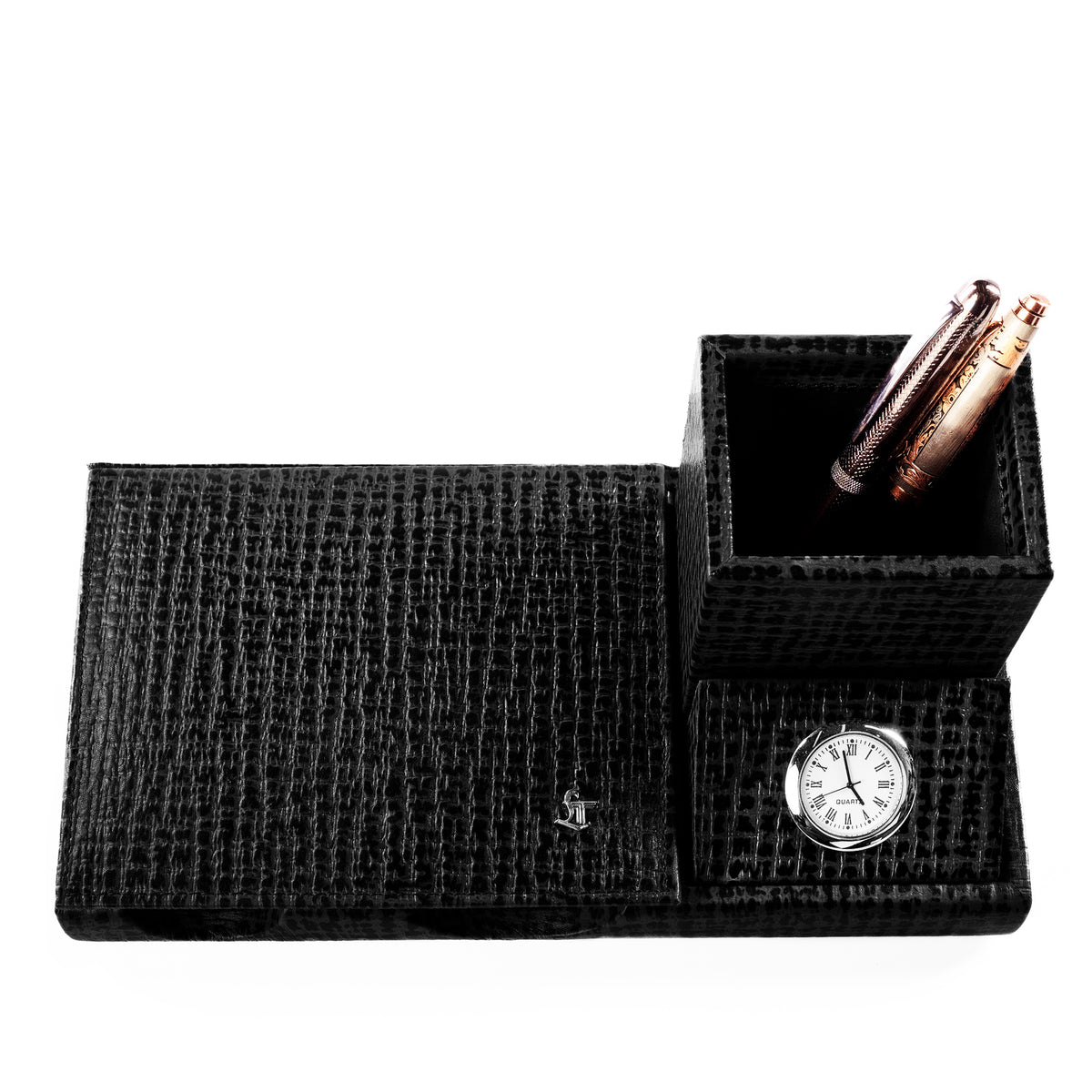 Premium Leather Desktop Accessory Set I | Office Desk Organizer