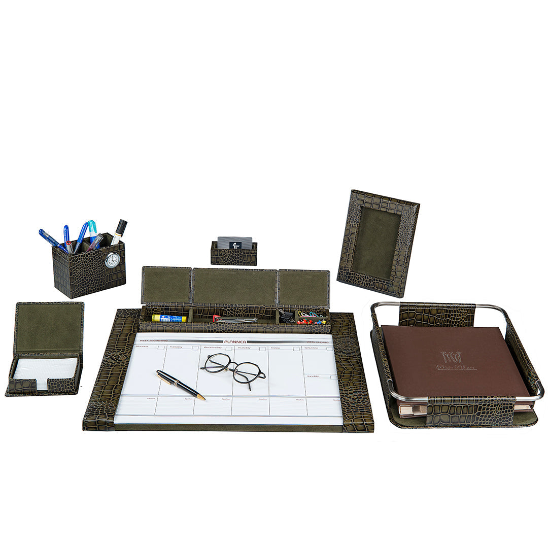 Genuine leather desktop planner set I