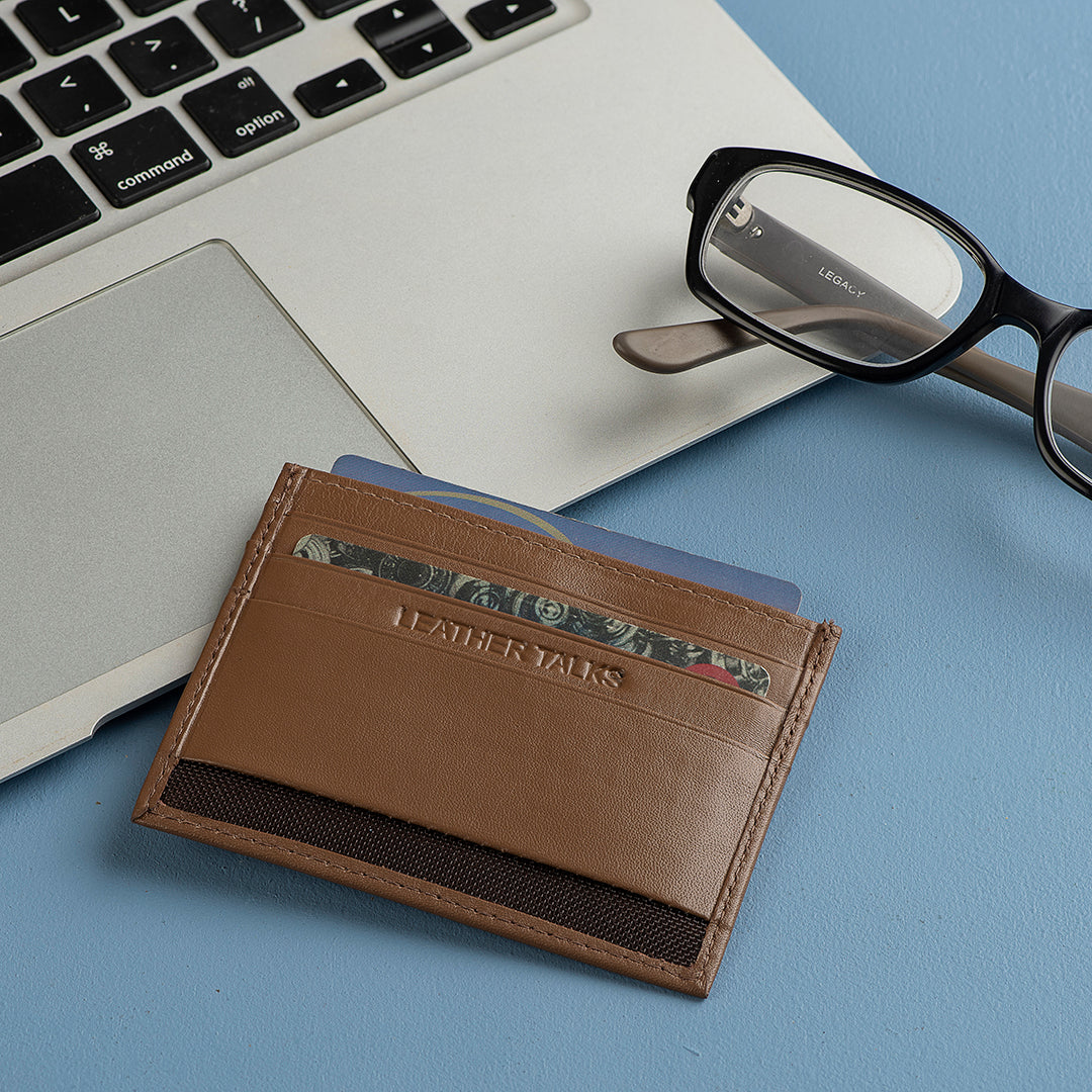 A portable and functional card holder designed for easy access and organization of your essential cards.