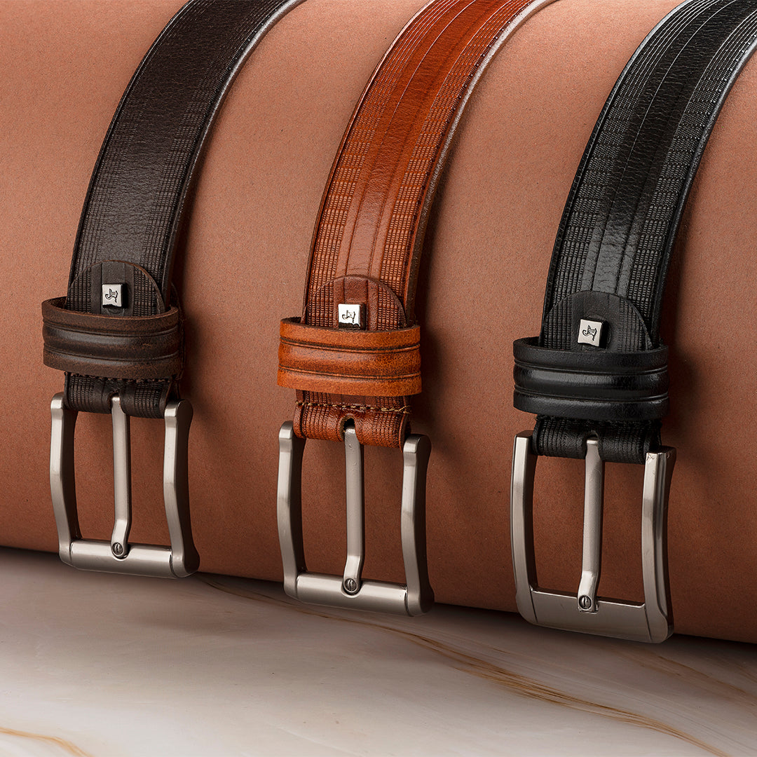 leather belt in tan