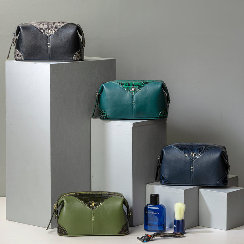 Leather toiletry bags