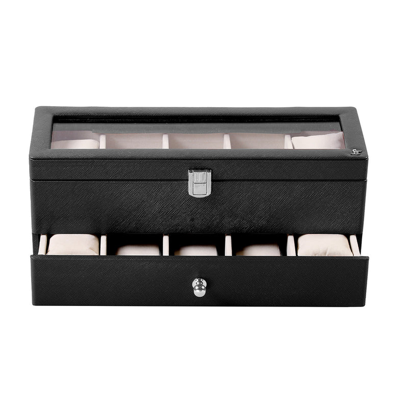 watch box with a drawer and 10 watches slots