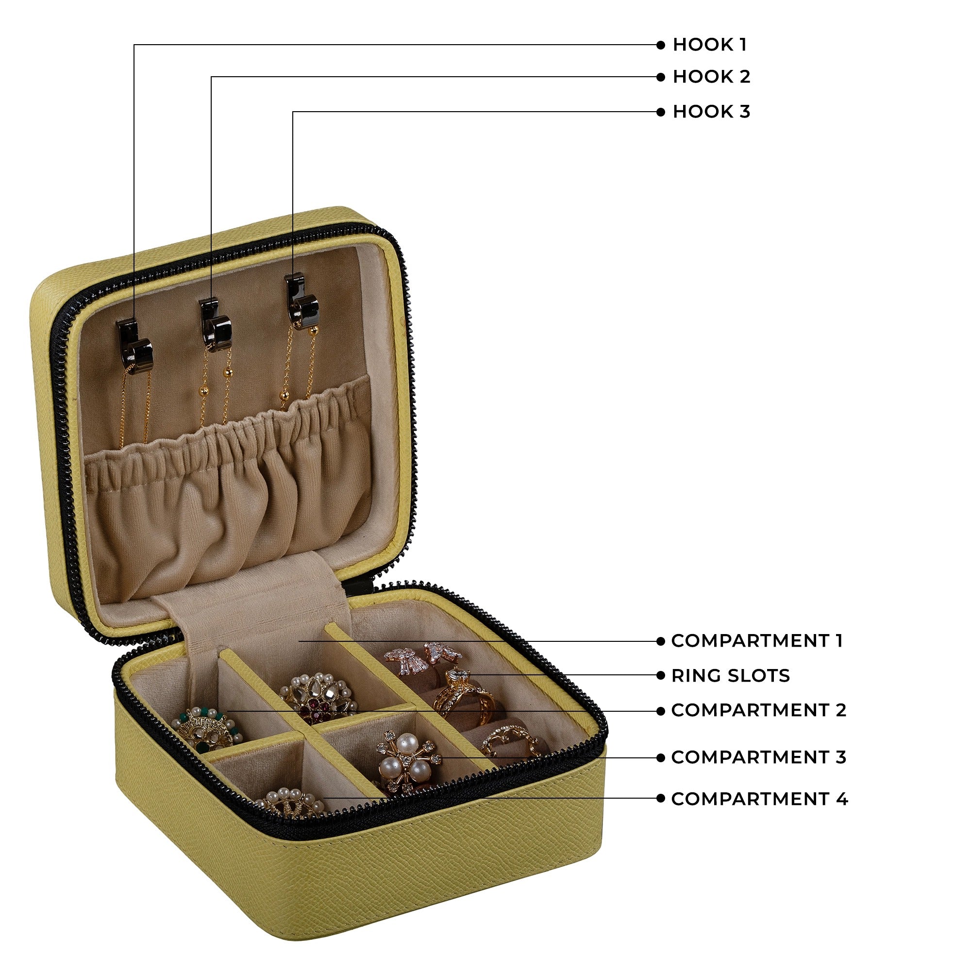 "Jewellery box 
Leather travel jewellery case 
Leather jewellery box 
Travel friendly Jewellery case"