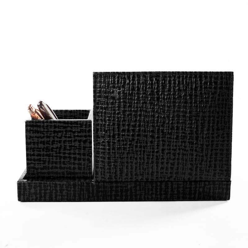Premium Leather Desktop Accessory Set I | Office Desk Organizer