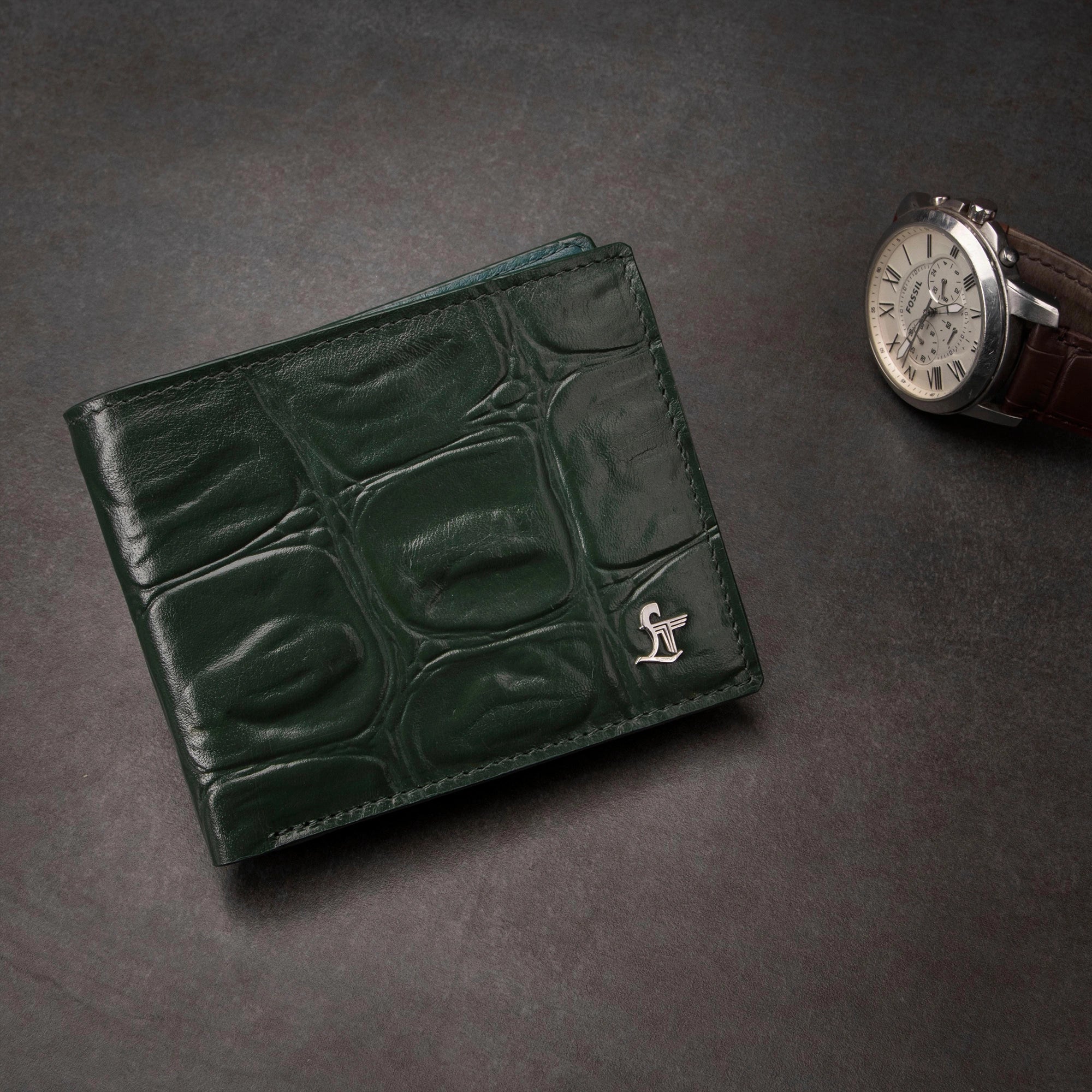 Great Dane | Genuine Leather Wallet & Belt Combo | Color : Green Leather Talks