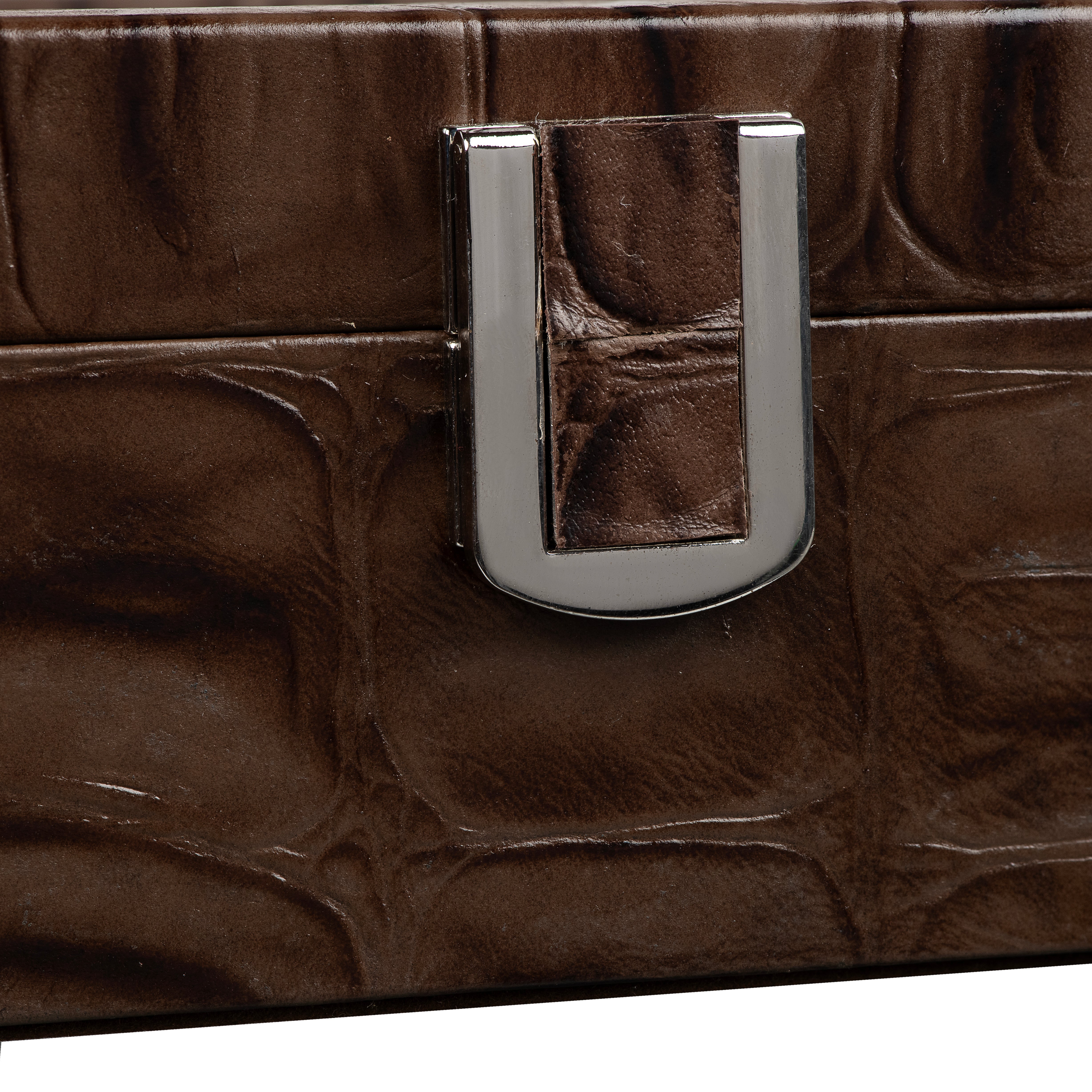 Bronx II Watch Box (8 Watches) | Watch Box For Men | 100% Genuine Leather | Color: Crocotail Brown Leather Talks