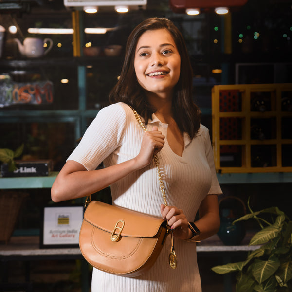 Moon Everyday | Sling Bag for Women | 100% Genuine Leather | Color: Tan