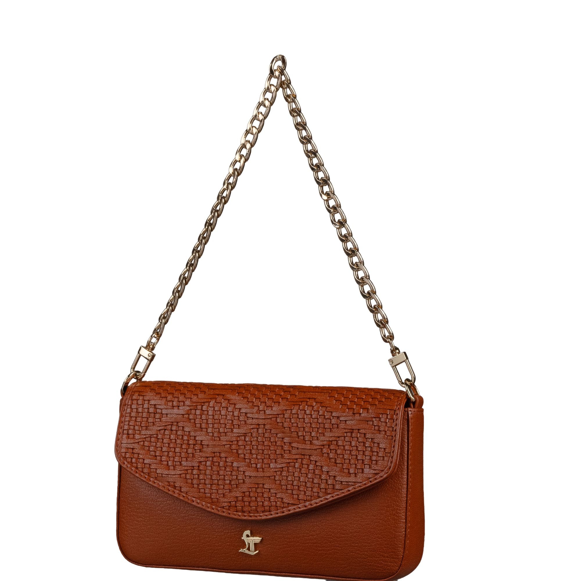 Genuine Leather Sling Bag for Women | Hand-Woven Crossbody Bag | Two Looks in One | Luxury Mini Shoulder Bag for Evening & Casual Wear | Color: Orange Leather Talks