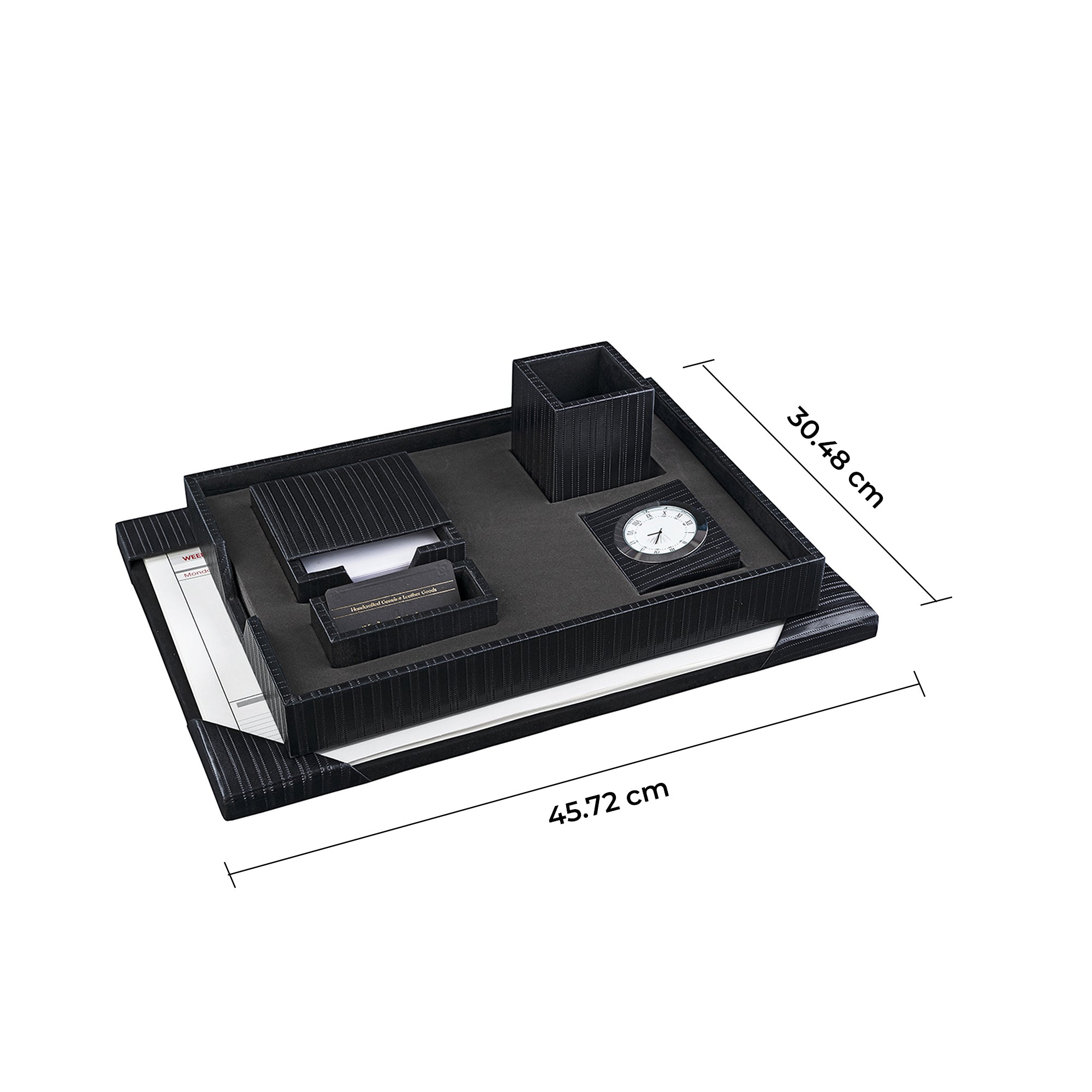 Leather desk organizer